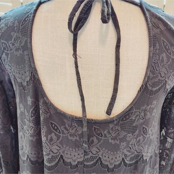 Altar'd State Gray Lace Tunic Short Casual Dress Size Small - Picture 4 of 9